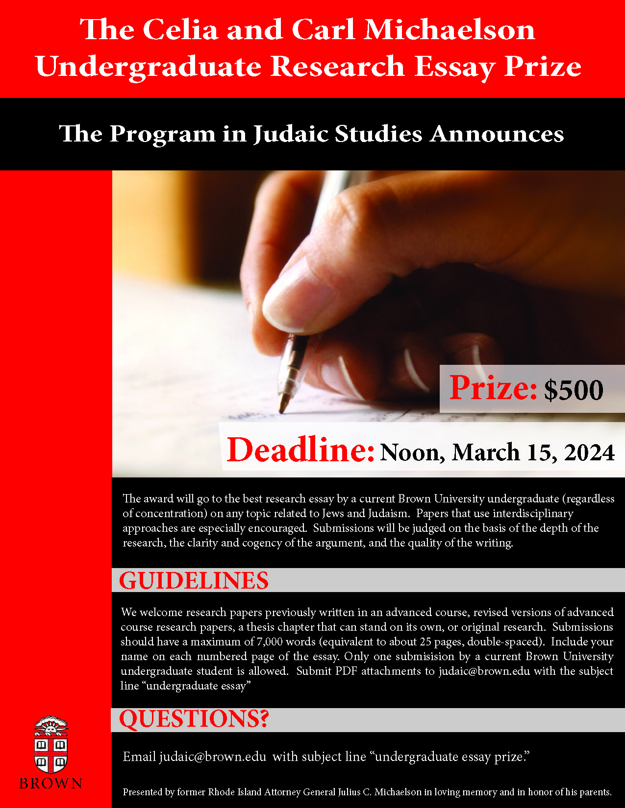 Image of undergraduate essay prize poster